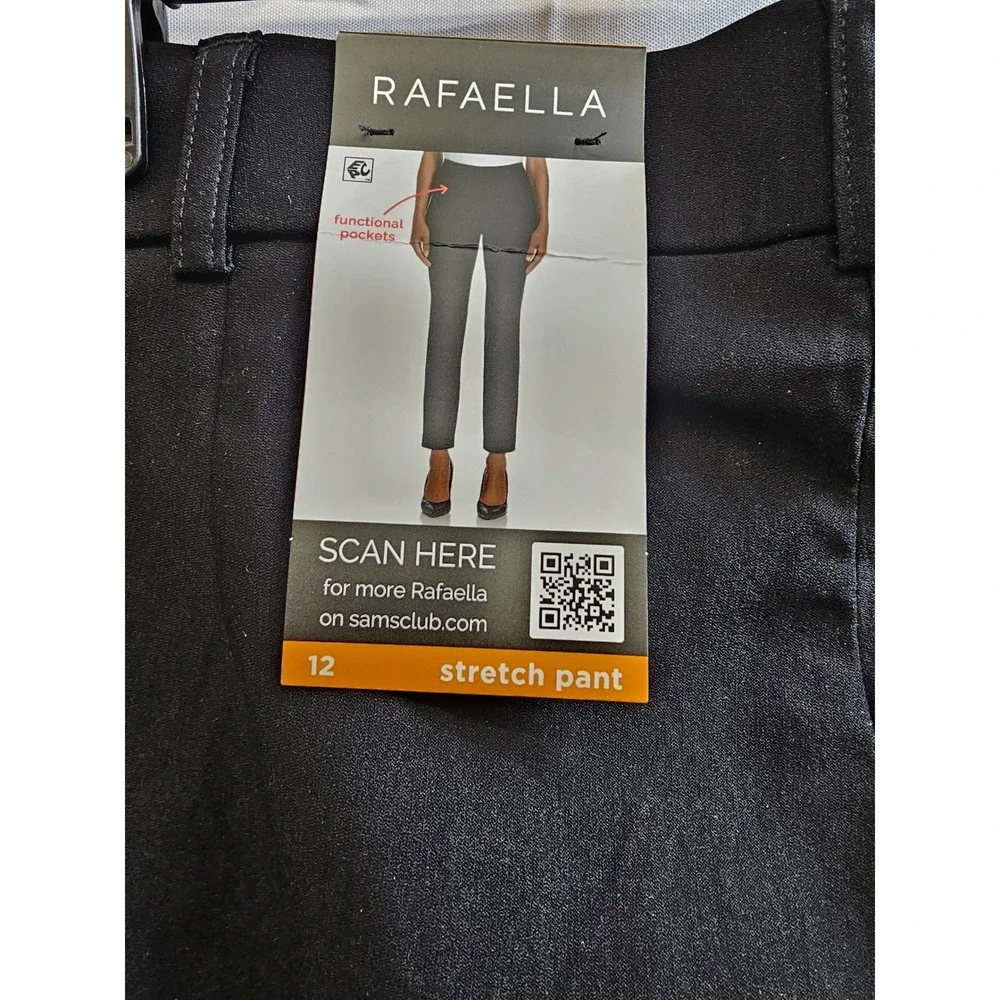 Rafaella Womens Black‎ Stretch Pants Straight Leg Work Trousers RSBFF000 Size 12